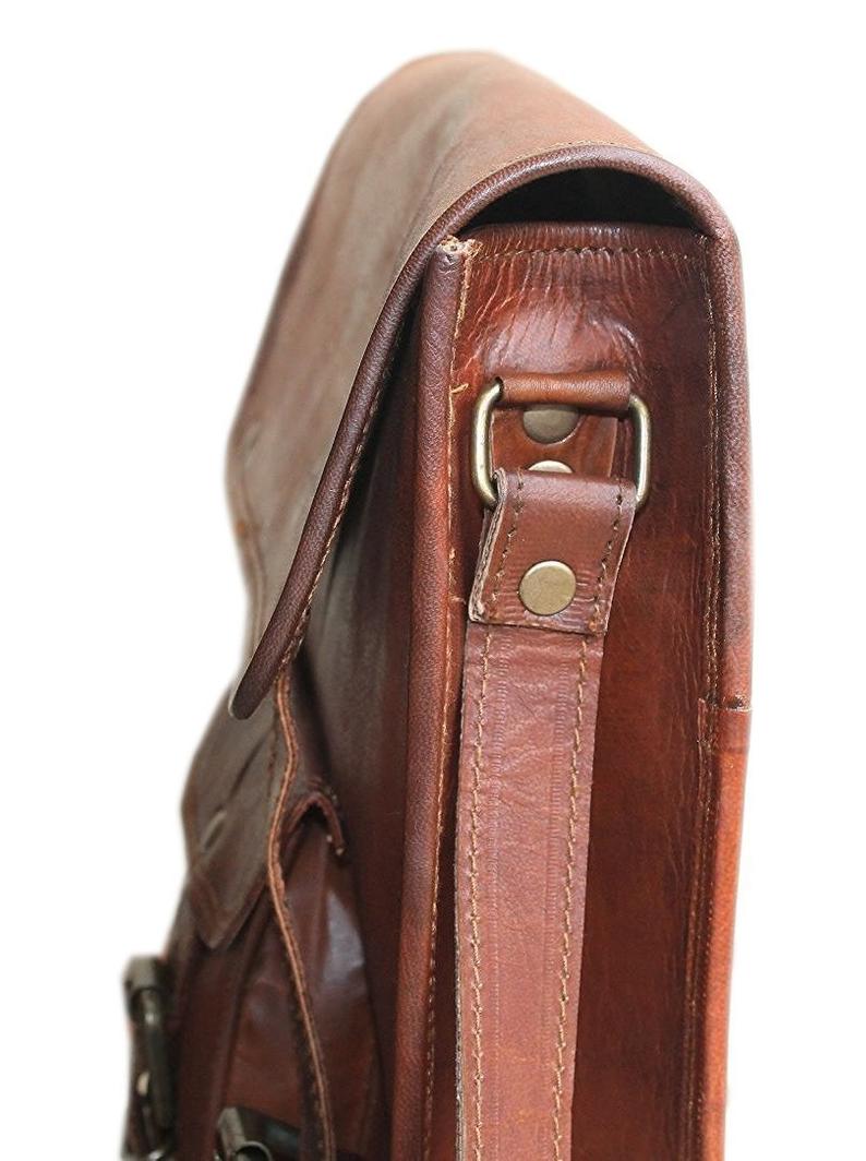 11Men's New Genuine Leather satchel Vintage Messenger Small ipad Shoulder  Bag 