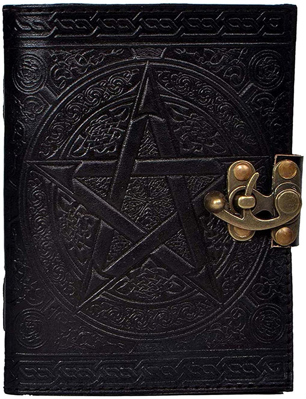 Pagan Wicca Book of Shadows A5 PENTAGRAM Handmade Leather Journal Diary 